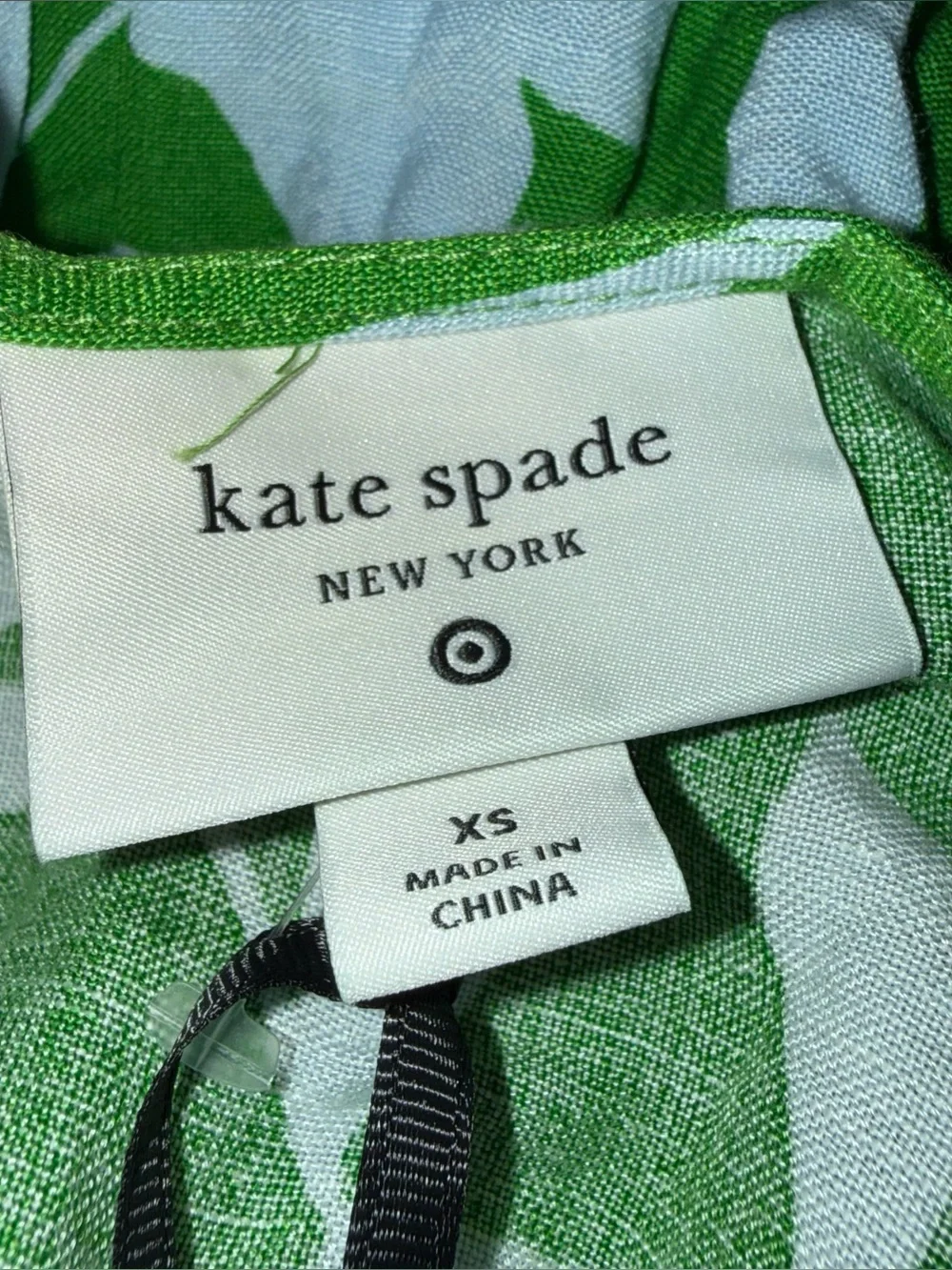 NWT Kate Spade x Target Classic Rose Linen Long Sleeve Maxi Dress Green Blue XS